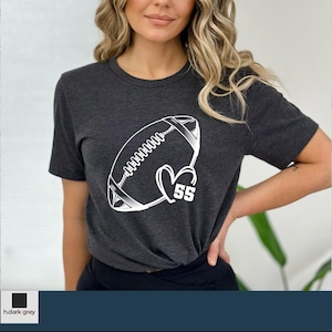 Custom Football Tee, Football Heart Shirt, Football Mom Shirts, Football Season Shirt, Football Game Shirt,Custom Sport Shirt,Football Shirt
