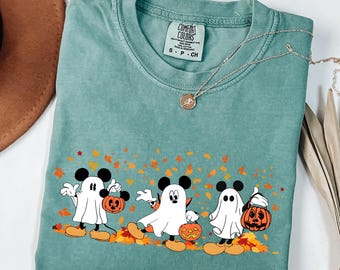 Comfort Colors Mickey Halloween Shirt, Mickey Ghost Shirt,Halloween Shirt,Mickey Autumn Shirt,Spooky Season Shirt,Fall Tee,Disney Halloween