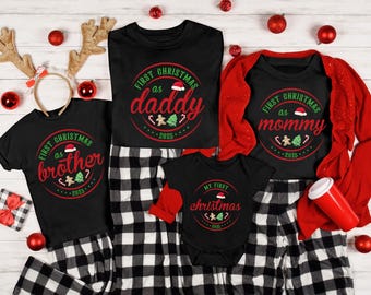 First Christmas of Family Shirt, Personalized First Christmas Family Matching Shirt, My First Christmas Shirt, Our First Christmas Shirt