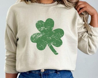 Retro Shamrock Sweatshirt,St. Patrick's Day Sweatshirt,Irish Shamrock Sweatshirt,Saint Patricks Day Sweatshirt,Lucky Sweatshirt, Irish Shirt