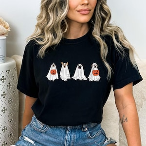 Comfort Colors Сute Ghost Dog Shirt, Ghost T-shirt, Halloween Shirt, Dog Lovers T-Shirt, Halloween Dog T-shirt, Spooky Season,Halloween Gift image 5