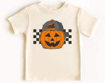 Pumpkin Dude Toddler Shirt, Kids Pumpkin Shirt, Retro Boys Halloween Kids Tee - Cute Natural Fall Toddler Tee, Toddler Pumpkin Shirt