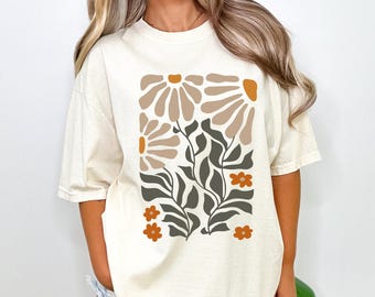 Comfort Colors Boho Wildflowers Tshirt,Boho Flowers Shirt,Flowers Shirt,Floral Nature Shirt,Art Nouveau Art Deco Shirt,Flowers Lover Graphic