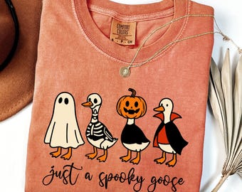 Comfort Colors® Spooky Goose Baby  Shirt, Halloween Tee, Funny Goose Costume, Fall Sweatshirt, Spooky Season shirt, Spooky Goosey Shirt