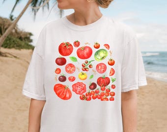 Comfort Colors Tomato Shirt: Botanical Garden Graphic Tee