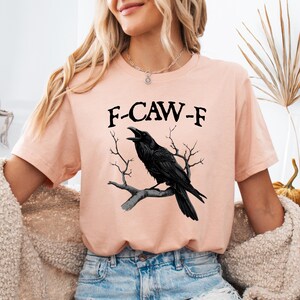 Funny Crow T-Shirt: Moonlit Raven Design, Autumn Style image 2