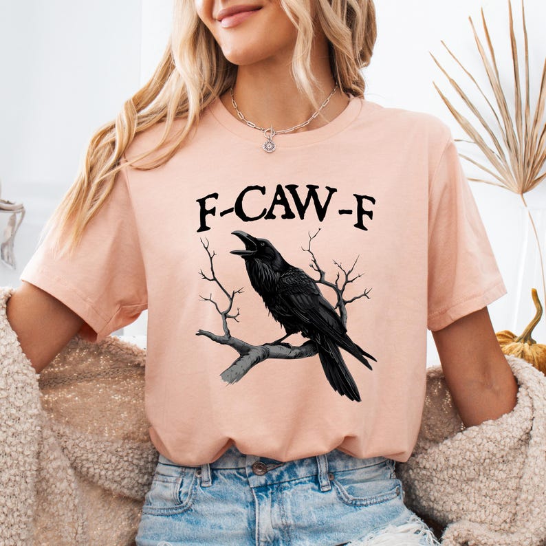 Funny Crow T-Shirt: Moonlit Raven Design, Autumn Style image 2