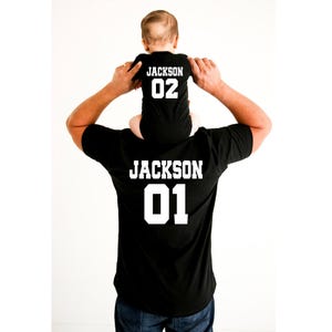 Personalized Dad Shirt,Personalized Last Name Number Shirt,Fathers Day Gift,Custom Dad Son Matching Shirts,Fathers Day Shirt,Dad & Son Shirt