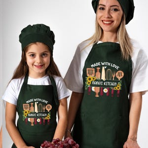 Mama Apron Gift,Nana Apron Made With Love,Personalized Apron With Pockets,Mothers Day or Birthday Gift for Grandma, 100-percent Cotton