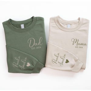 Custom Matching Dad and Mama Sweatshirt,Matching Mom and Dad Sweatshirt, Personalized Mama Sweater With Kids Names Custom Dad Crewneck