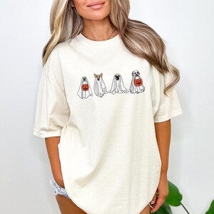 Сute Ghost Dog t-shirt, Halloween t-shirt, Ghost T-shirt, Dog Lovers T-Shirt,  Halloween, Halloween Dog T-shirt, Spooky Season