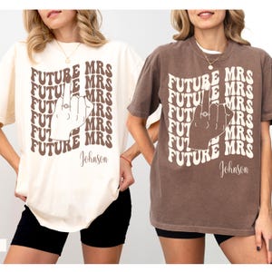 Comfort Colors Retro Bachelorette Bride Shirt, Personalized Future Mrs Shirt, Custom Bridal Shirt, Bride to be Shirt,Custom Future Mrs Shirt