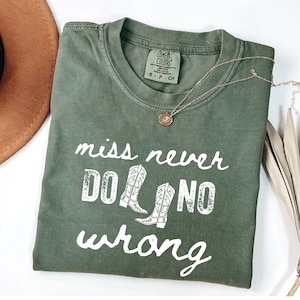 Comfort Colors® Miss Never Do No Wrong Wallen Shirt, I&#39;m the Problem, Wallen Tee, Country Music Lyrics, Western Fan Gift, Wallen Concert Tee
