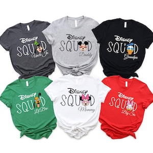 Camisetas da Família Disney, Camisetas da Família Disneyworld, Camisetas personalizadas com óculos de sol da família com personagens Disney, Camisetas personalizadas da Família Disney