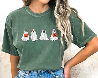Comfort Colors Сute Ghost Dog Shirt, Ghost T-shirt, Halloween Shirt, Dog Lovers T-Shirt, Halloween Dog T-shirt, Spooky Season,Halloween Gift
