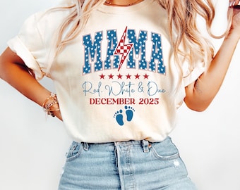 4th of July Pregnancy Announcement Shirt: American Mama Maternity Tee