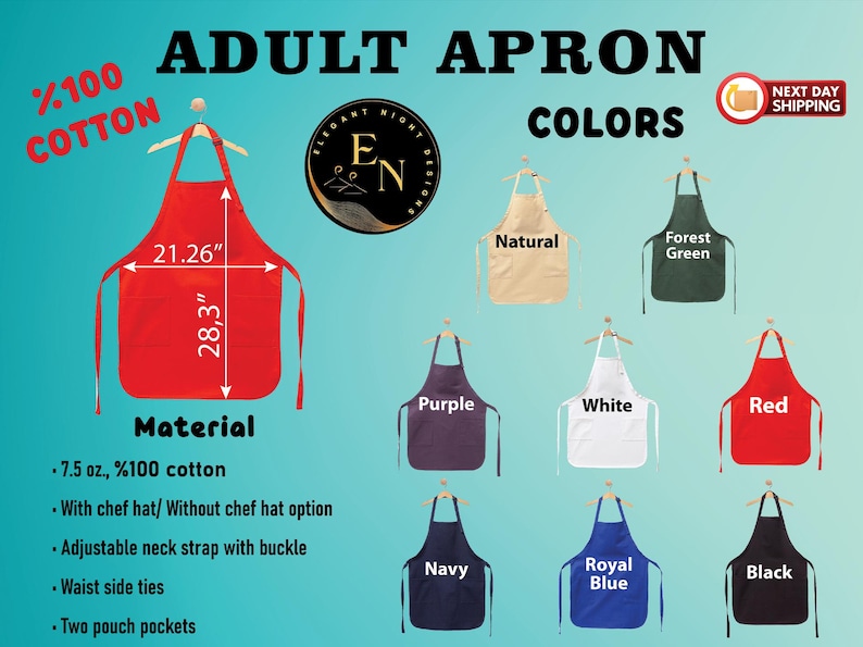 a picture of an adult apron colors