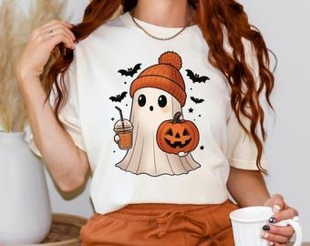 Comfort Colors® Halloween Ghost  Shirt, Cute Ghost Shirt, Womens Halloween Shirt, Cute Fall Shirt, Spooky Season Shirt, Gift For Halloween
