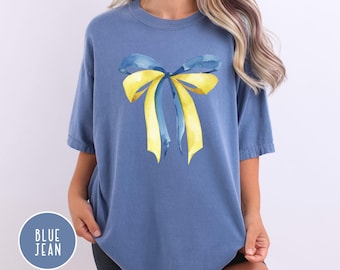 Comfort Colors Ukraine Coquette Shirt, Support Ukraine Bow Shirt, Stand With Ukrainians, Protest Shirt, Zelensky Shirt, Ukrainian Shirt