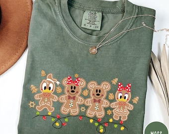 Comfort Colors Mickey Gingerbread Christmas Shirt,  Mickey Friends Gingerbread Cookie Shirt, Mickey Christmas Shirt,Gingerbread Mickey Shirt