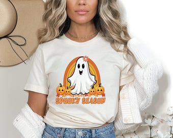 Spooky Season Shirt, Retro Halloween Shirt, Cute Ghost Shirt, Spooky Funny Halloween Shirt, Halloween Pumpkin Shirt, Halloween Women's Shirt