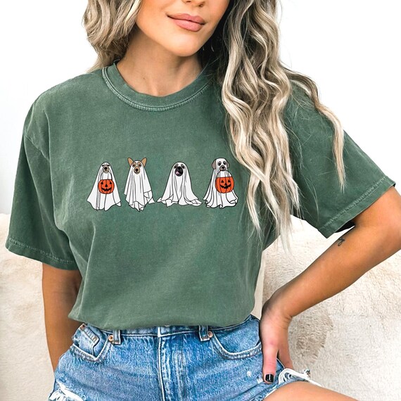 Comfort Colors Сute Ghost Dog Shirt, Ghost T-shirt, Halloween Shirt, Dog Lovers T-Shirt, Halloween Dog T-shirt, Spooky Season,Halloween Gift