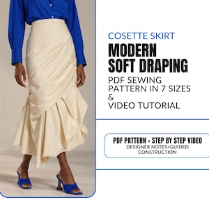 Cosette Statement Skirt Sewing Pattern | Asymmetric Skirt (PDF)