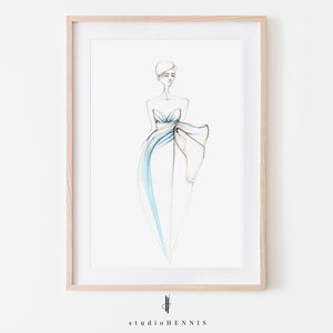 Fashion illustration, Wall Art, Digital Download Print, Original Artwork, Fashion Sketch, Original Illustration, Fashion Gift, Artprint