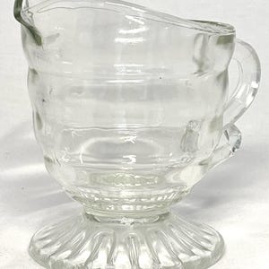 Indiana Glass CHRISTMAS CANDY Crystal Footed Creamer