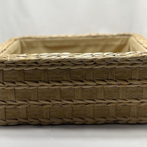 Servilletero estilo Nantucket, estilo vintage, caja/cesta tejida, 8 1/2" x 12 1/2" x 5"