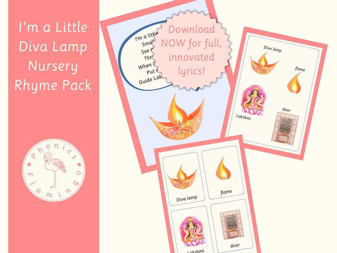 Diwali Nursery Rhyme Printable: Diva Lamp Song, Vocabulary & Flashcards ...