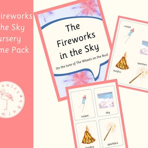 Nursery Rhyme Song Printable / The Fireworks in the Sky Lyrics Display - autumn, phonics, EYFS, Montessori, home school, letters sounds UK