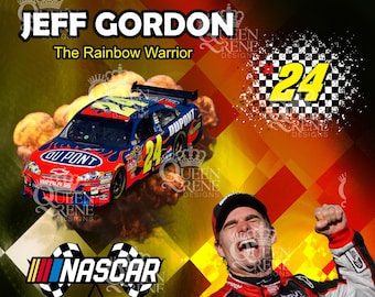 Jeff Gordon Digital file for sublimation on tumblers & more.  PNG/JPEG 300 DPI Nascar Cup Series Champion Legend