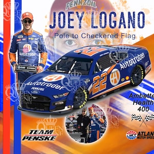 Joey Logano Pole to Checkered Flagge digitale Datei für die Sublimation auf Bechern & mehr PNG / JPEG 300 DPI Nascar Cup Series Champion