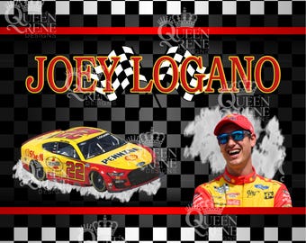 Joey Logano Nascar Cup Series driver digital file for sublimation on tumblers & more.  PNG/JPEG  300 DPI Stock car racing favorite