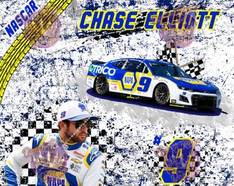Chase Elliott Nascar fan favorite digital file for sublimation on tumblers, shirts & more.  PNG/JPEG High Res