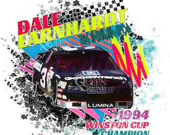 Dale Earnhardt Winston Cup Champion 1994 digital image for sublimation on Tumblers, Shirts & More.  High Res PNG/JPEG  NASCAR