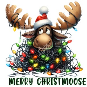 Image numérique Joyeux Christmoose à sublimer sur des gobelets et plus encore.  PNG/JPEG 300 DPI Le plaisir de Noël !