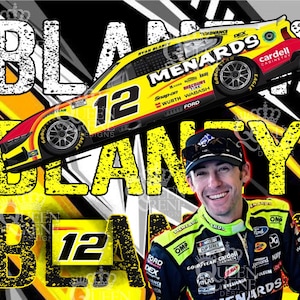  Rian Blaney Nascar Cup Series digitale Datei für die Sublimation auf Bechern, Shirts & mehr.  PNG/JPEG Stock Car Racing vom Feinsten