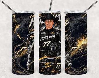 Carson Hocevar 20 oz stainless steel tumbler celebrating his first Nascar Cup Series win