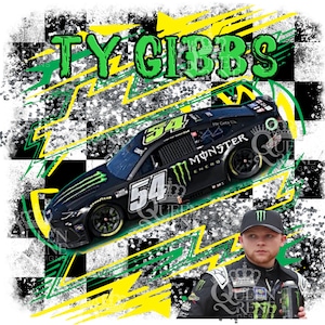 Digitales Design von Ty Gibbs für Sublimation auf Bechern & mehr.  PNG / Jpeg High Res Nascar Cup Serie - Autorennen