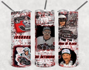 Dale Earnhardt, Sr.  20 oz stainless steel tumbler with 2 straws & silicone bottom NASCAR's greatest of all time!