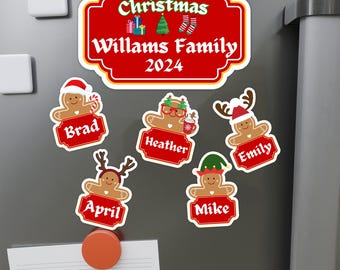 Personalized Christmas Family Magnet | Custom Holiday Family Magnet Decoration | Festive Whole Family Gift | Christmas Family Keepsake