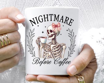 Skeleton Coffee Mug | Spooky Skull Cup | Funny Skeleton Coffee Mug | Halloween Gift Idea |Halloween Drinkware | Skeleton Lover Gift
