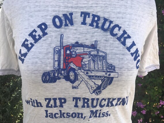 Vintage 1970s distressed ringer t-shirt "Keep On T