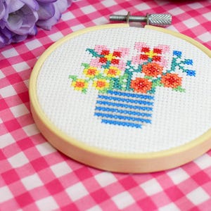 STITCH KIT | Wildflower Mini Cross Stitch Kit for Beginners - counted cross stitch kit for beginners - Vintage Style Cross stitch Kit