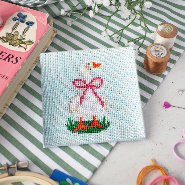 Goose Cross Stitch Kit – Beginner Spring Craft Project