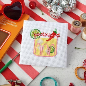 Spicy Margarita Mini Cross Stitch kit - fun cross stitch