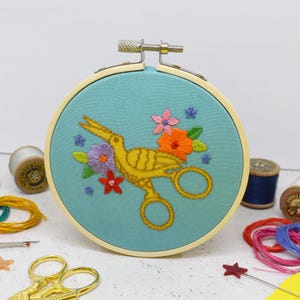 EMBROIDERY KIT | Sewing themed vintage mini Embroidery Kit | Beginner Friendly Embroidery Craft Kit