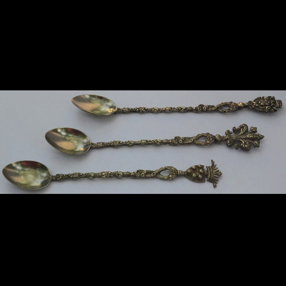 Decorative Silver Italian Tea Spoons Etsy